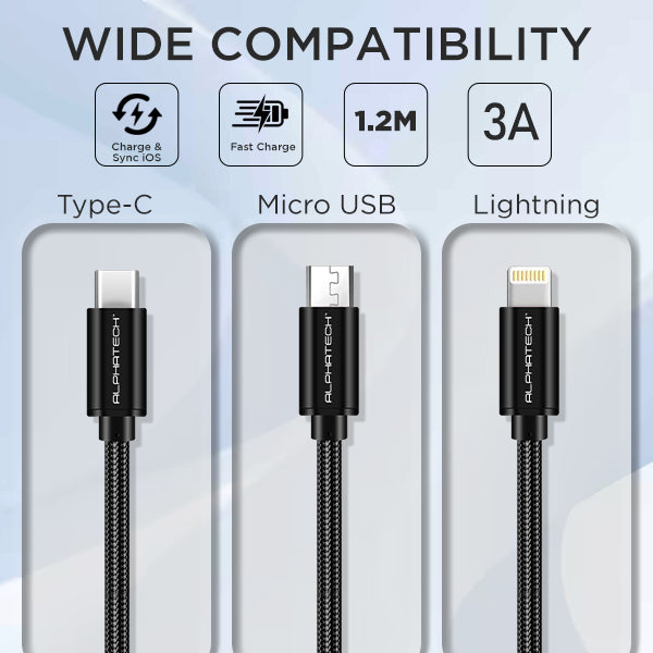 Alphatech 3-in-1 Charging Cable
