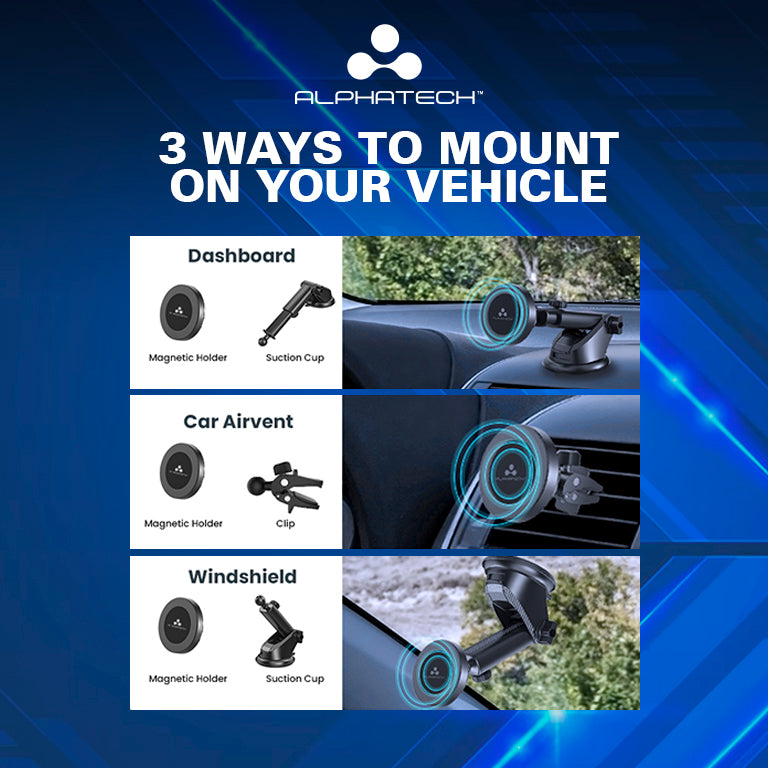 3-in-1 MagSafe Compatible Charger Car Mount