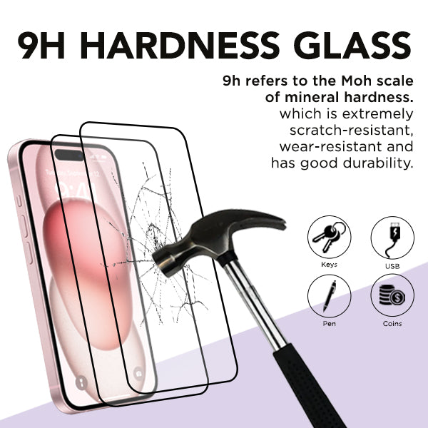 Alphatech Hammer-Strong DIY iPhone 15 | 15 Plus | 15 Pro | 15 Pro Max Screen Protector