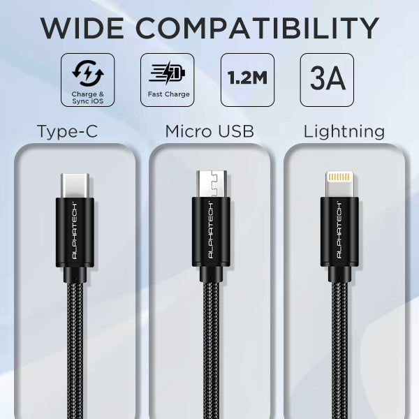 Alphatech 3-in-1 Charging Cable