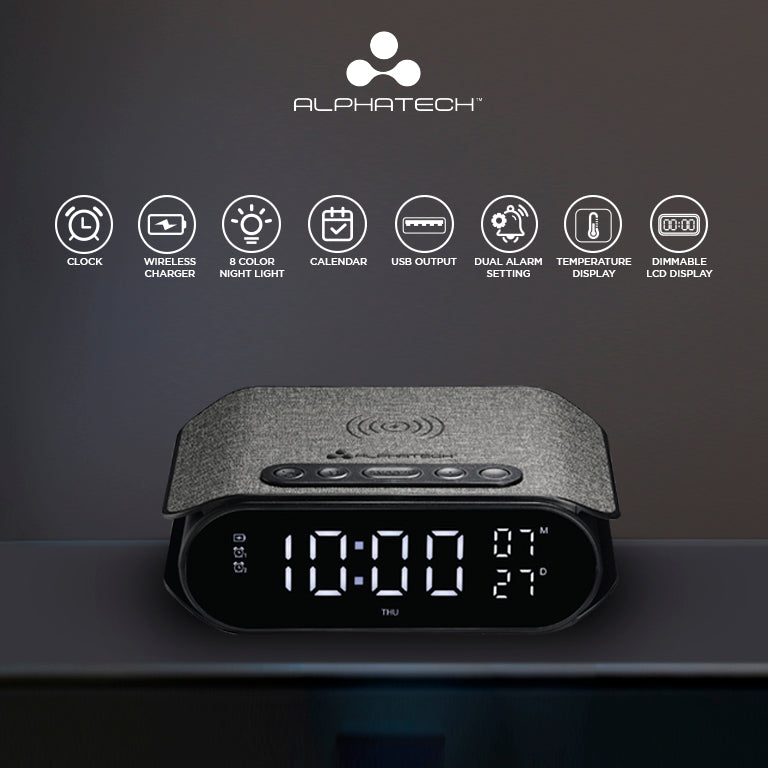 Alphatech Wireless Charger Alarm Clock