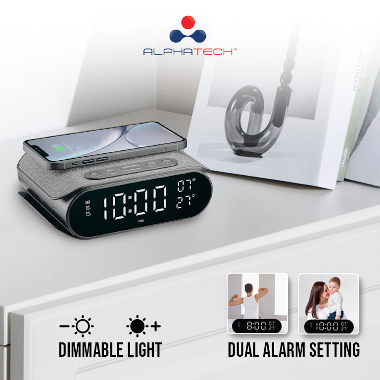 Alphatech Wireless Charger Alarm Clock