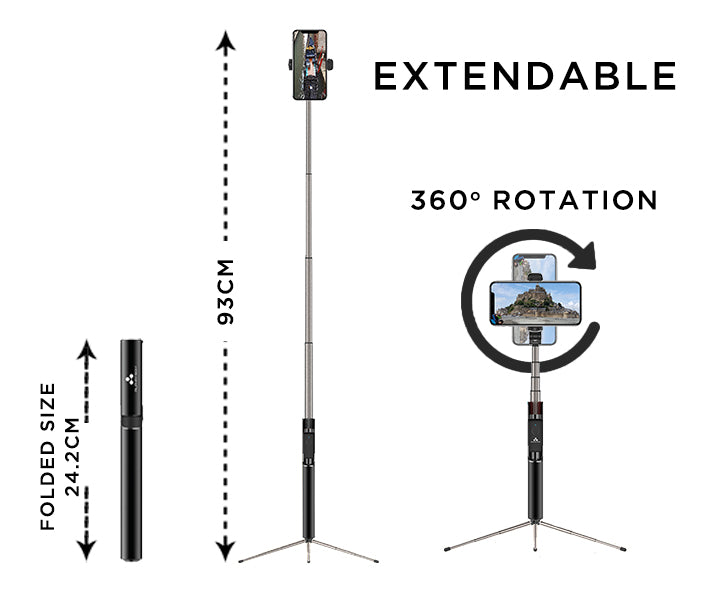 Alphatech Lightweight Selfie Stick Tripod