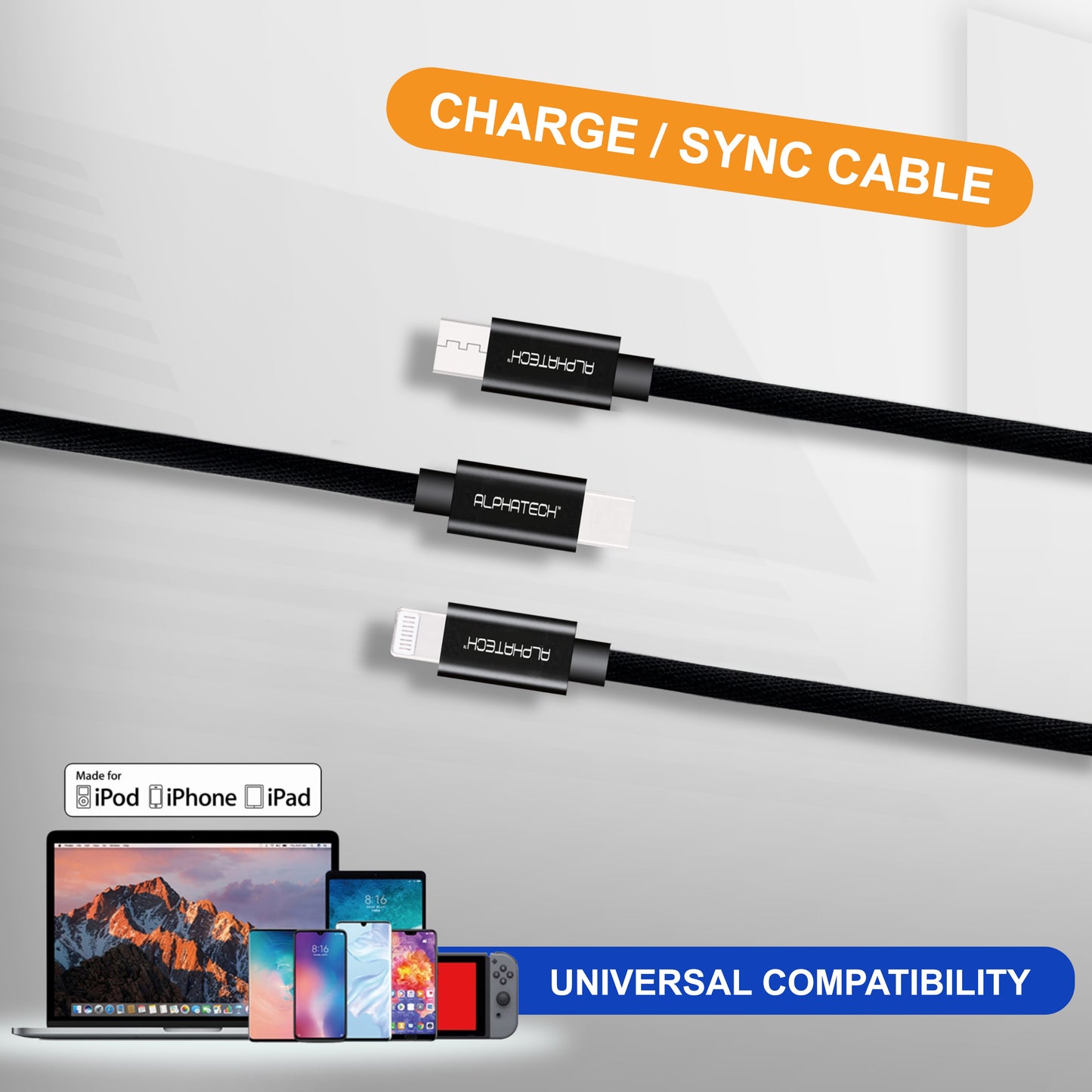 Alphatech 3-in-1 Charging Cable