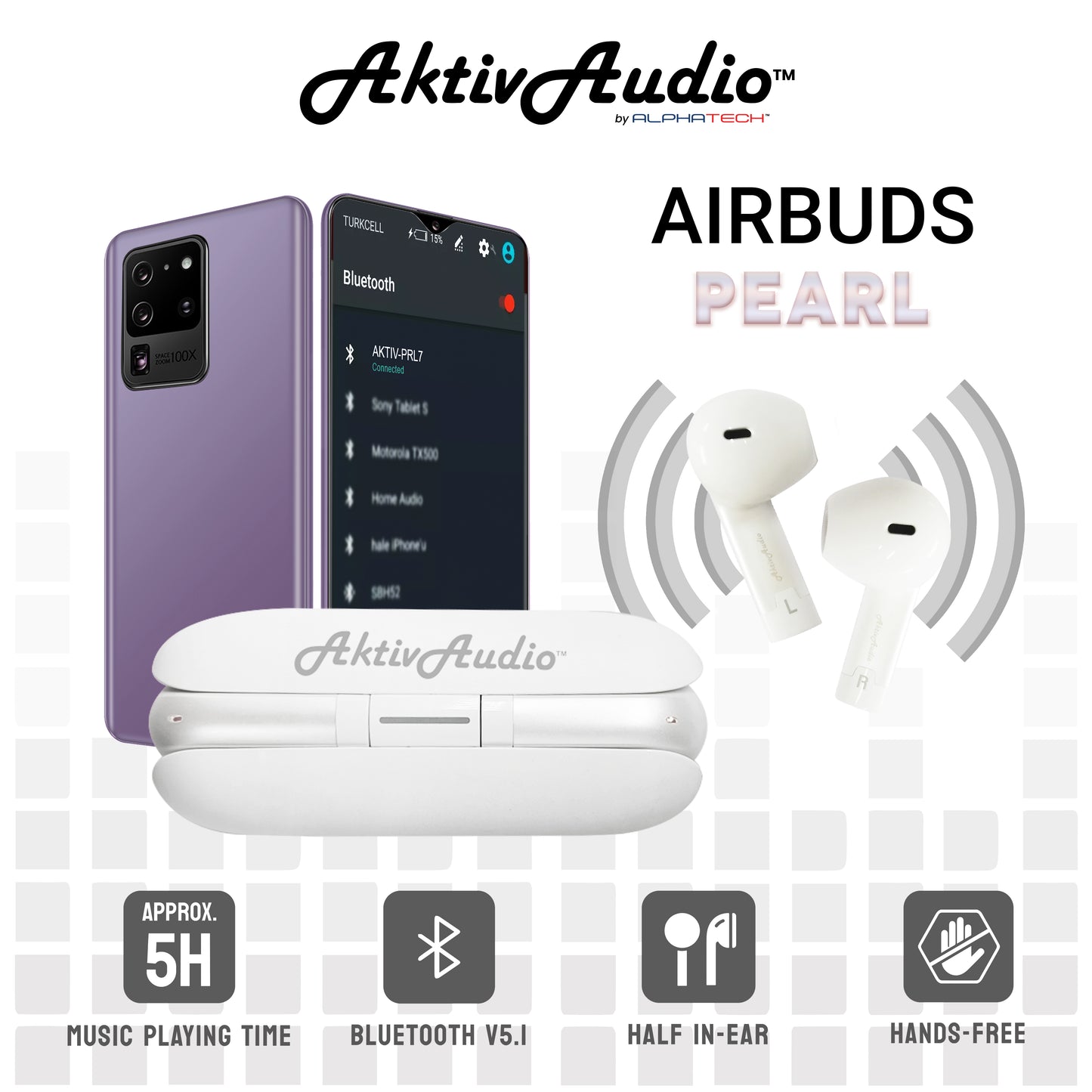 Aktiv Audio Airbuds Pearl